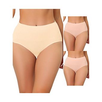 3 Packs Underwear For Women High Waist Shaping Tummy Control Panties Breathable Brief