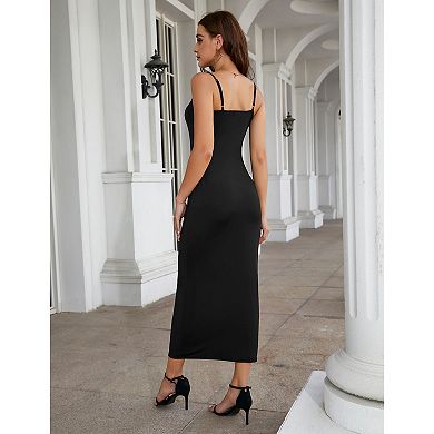 Women Full Slip Under Dresses Sleeveless Adjustable Spaghetti Strap Cami Maxi Dress