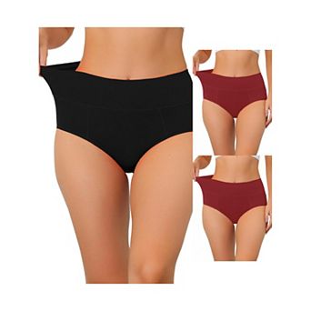3 Packs Women's Cotton High Waist (available In Plus Size), Tummy Control Underwear