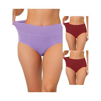 3 Packs Women's Cotton High Waist (available In Plus Size), Tummy Control Underwear