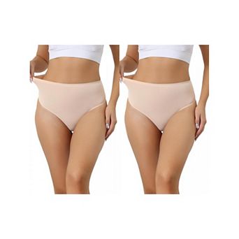 2 Packs Women's Hign Waist G-string Thongs, Tummy Control Stretch Panties, T-back Undepants