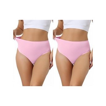2 Packs Women's Hign Waist G-string Thongs, Tummy Control Stretch Panties, T-back Undepants