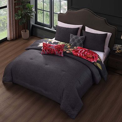 Bebejan Flower Garland 5 Piece Reversible Comforter Set