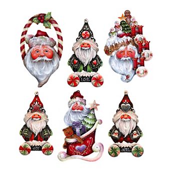 Magical Baby Santa Decorative Wooden Clip-on Ornaments Set Of 6 By J. Mills-price