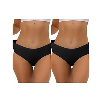 2 Packs Panties For Women Unlined Comfortable Underwear No Show Elastic Waist Brief