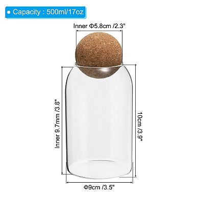 17oz Kitchen Glass Jar Candy Jars Decorative Glass Canister For Nuts Sugar Coffee Beans (10x9cm)
