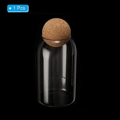 17oz Kitchen Glass Jar Candy Jars Decorative Glass Canister For Nuts Sugar Coffee Beans (10x9cm)