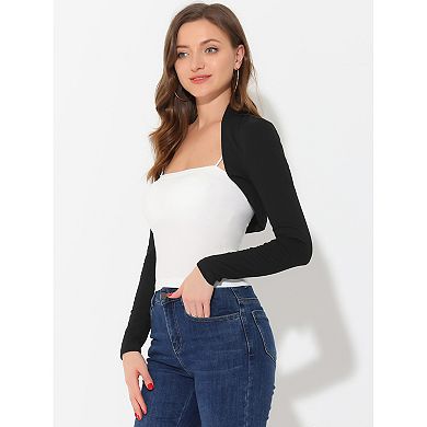 2 Packs Elegant Shrugs For Women's Long Sleeve Knit Open Front Bolero Shrugs