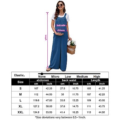 Women's Maternity Casual Loose Jumpsuit Sleeveless Tie Loose Jumpsuit With Pockets
