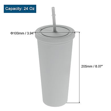 Acrylic Tumbler With Lid And Straw, Insulated Double Wall Cups, Matte Travel Tumblers