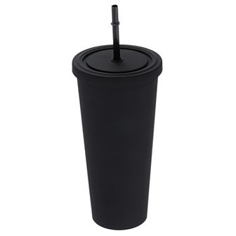 Acrylic Tumbler With Lid And Straw, Insulated Double Wall Cups, Matte Travel Tumblers