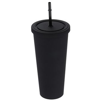 Acrylic Tumbler With Lid And Straw, Insulated Double Wall Cups, Matte Travel Tumblers