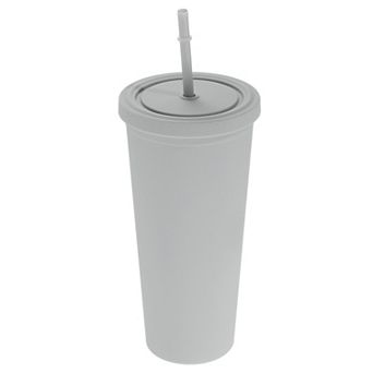 Acrylic Tumbler With Lid And Straw, Insulated Double Wall Cups, Matte Travel Tumblers