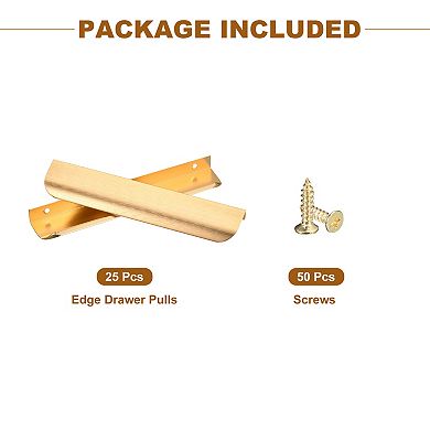 25 Pack Finger Edge Pull Cabinet Concealed Handles 160mm Hole Center