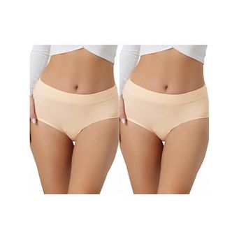 2 Packs Women's Breathable Underwear Cotton Comfortable Stretch 3 Layers High Waist Panties