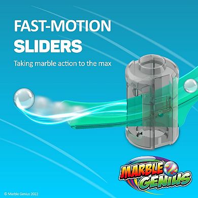 Marble Run Stunt Sliders Set, Add-on Pieces For Extending Your Stunt Marble Runs