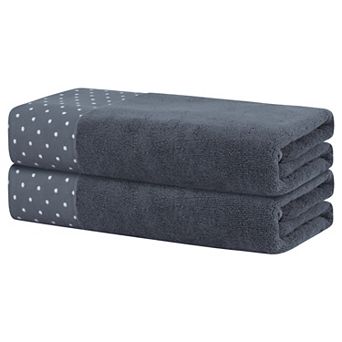 Medium 2 Pack Cotton Bath Towels, Lightweight And Quick Drying Towels For Bathroom, Hotel, Gym