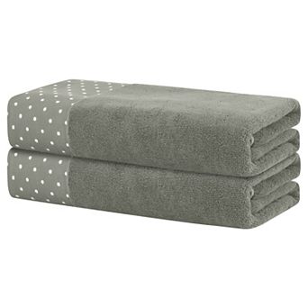 Medium 2 Pack Cotton Bath Towels, Lightweight And Quick Drying Towels For Bathroom, Hotel, Gym