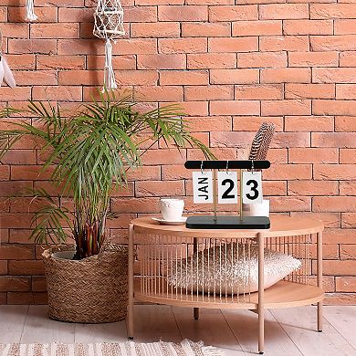 Wooden Flip Calendar Turn Page Month Date Display For Desk Office