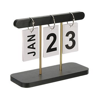 Wooden Flip Calendar Turn Page Month Date Display For Desk Office