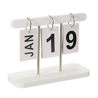 Wooden Flip Calendar Turn Page Month Date Display For Desk Office