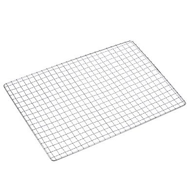 Square Bbq Grill Net 17.3"x10.2" Stainless Steel Barbecue Mesh Mat