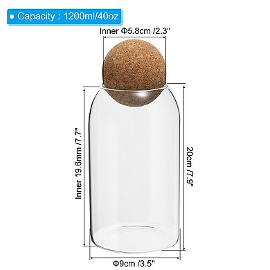 40oz Kitchen Glass Jar Candy Jars Decorative Glass Canister For Nuts Sugar Coffee Beans (20x9cm)