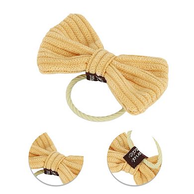 Fashion Cute Solid Color Floral Hair Ropes For Children Yellow 10 Pcs