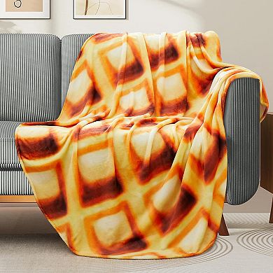 Unikome Flannel Blanket, Round Wrap Blanket, Soft Funny Food Throw Blanket