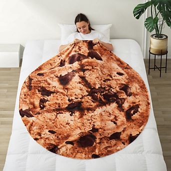 Unikome Flannel Blanket, Round Wrap Blanket, Soft Funny Food Throw Blanket