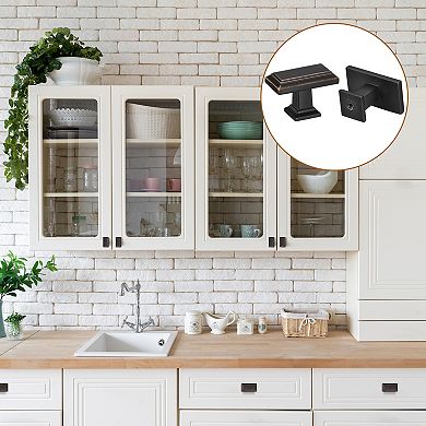 10 Pack Cabinet Knobs 1.4" Kitchen Dresser Knobs Black