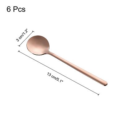 6 Pcs Espresso Spoons 5.1" Stainless Steel Round Coffee Spoon