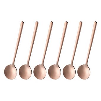 6 pc Espresso Spoons 5.1" Stainless Steel Round Coffee Spoon