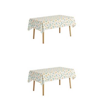 Rectangle Tablecloth Floral Waterproof Table Cover For Dining Room And Outdoor 55" X 79"