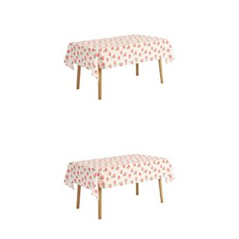 Rectangle Tablecloth Floral Waterproof Table Cover For Dining Room And Outdoor 55" X 79"