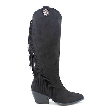 Yoki Gayle-29 Women's Knee-High Fringe Boots