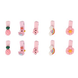 Cute Rainbow Duck Hair Clips Hairdo Clip Pink Yellow White 10 pc
