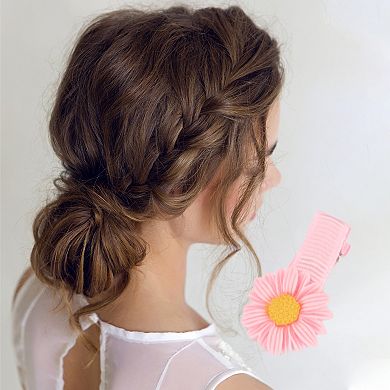 Cute Rainbow Duck Hair Clips Hairdo Clip Pink Yellow White 10 Pcs