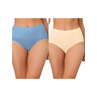 2 Packs Underwear For Women High Waist Shaping Tummy Control Panties Breathable Brief