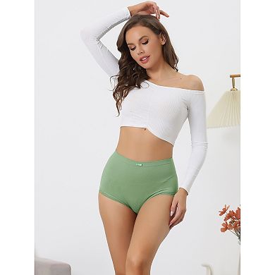 2 Packs Women's Soft High Waist Underwear Stretch Briefs Underpants Tummy Control Panties