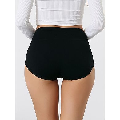 2 Packs Women's Soft High Waist Underwear Stretch Briefs Underpants Tummy Control Panties