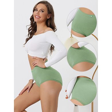 2 Packs Women's Soft High Waist Underwear Stretch Briefs Underpants Tummy Control Panties