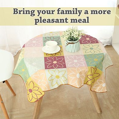 Square Tablecloth Water/Oil Flower Printed for Wedding/Parties Decoration