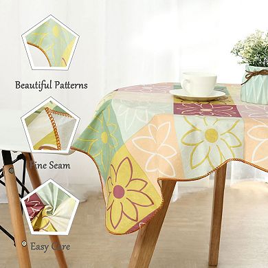 Square Tablecloth Water/Oil Flower Printed for Wedding/Parties Decoration