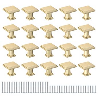 20 Pack Cabinet Knobs 1.2" Square Dresser Knobs