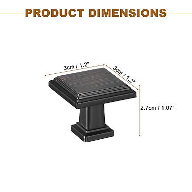 10 Pack Cabinet Knobs 1.2" Square Dresser Knobs