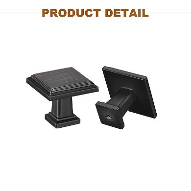 10 Pack Cabinet Knobs 1.2" Square Dresser Knobs