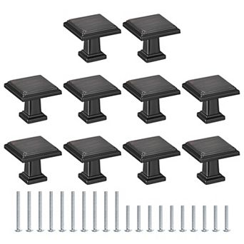 10 Pack Cabinet Knobs 1.2" Square Dresser Knobs