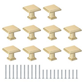 10 Pack Cabinet Knobs 1.2" Square Dresser Knobs