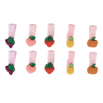 Cute Grape Pumpkin Hair Clips Pink Orange Yellow Purple Red 10 pc